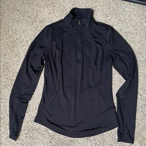 Women's Black Activewear Half Zip Running/Workout Top